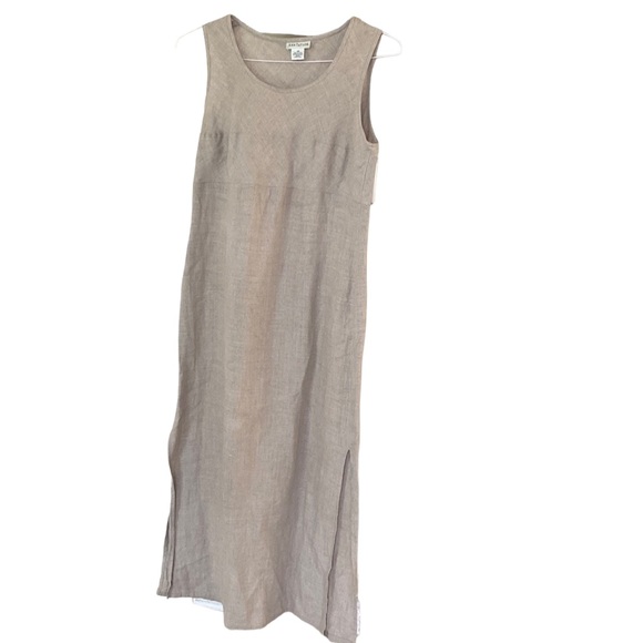 Ann Taylor Dresses & Skirts - Ann Taylor Maxi Dress Linen Color Beige     Size 10 Made in USA open to the side